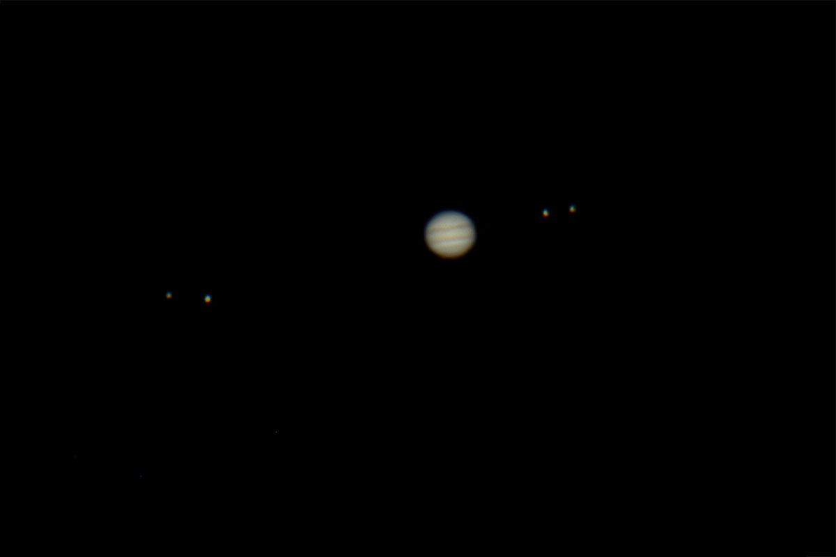 Jupiter et ses quatre satellites principaux